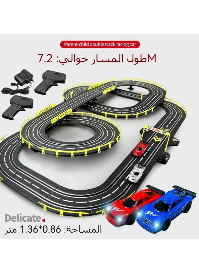 Race Track Toy, Dual Racing Adventure, Manual/Electric Remote-Controlled Car Set for Boys Age 6-7