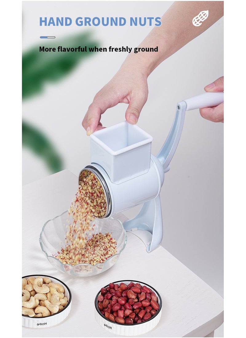 Hand peanut grinder, cheese shredding nut grinder, multi-function drum grinder