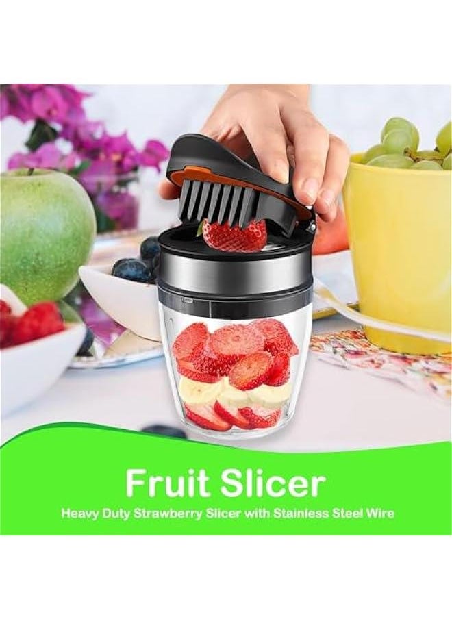 Cup Slicer, Fruit Cutter, Fruit Slicer, Strawberry Slicer, Egg Cutter, Banana Slicer, Kiwi Cutter Heavy Duty Stainless Steel for Soft Fruit, Quickly Making Fruit Vegetable Salad