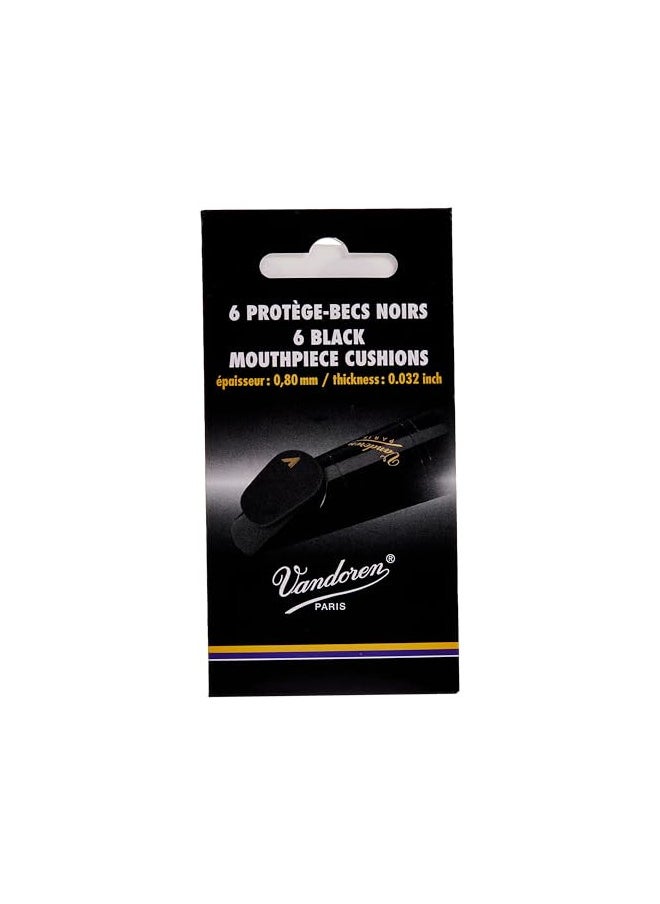 Vandoren VMCX6 Mouthpiece Cushions; Black; Thick; 0.80mm/.032