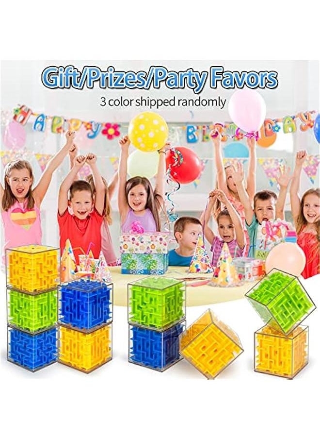 10 Pack Maze Puzzle Cubes, 3D Maze Magic Cube Bulk Brain Teasers for Kids and Adults Educational Puzzle Boxes, Kids Party Favors & Classroom Prizes Maze Puzzles Toys, Color Random(Not Money Maze)