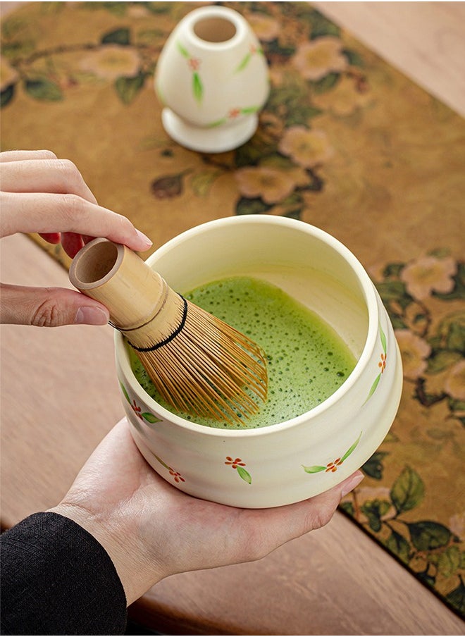 Matcha set Matcha Whisk Set Matcha Kit Bamboo Whisk  matcha kit   Matcha Stirrer Set 4-piece Set (Matcha bowl  +Matcha Stirrer+Tea Spoon+ Matcha Brush Placeer)