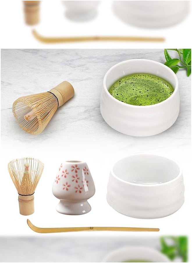 Matcha Whisk Set Made With Natural Bamboo And Premium Quality- Matcha Tool Set Ceramic – Matcha Set For Mixing The Matcha Tea (4 Pcs Set)