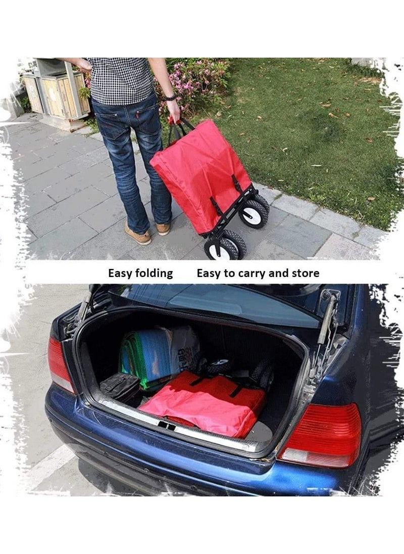 Collapsible Folding Outdoor Utility Wagon-Red