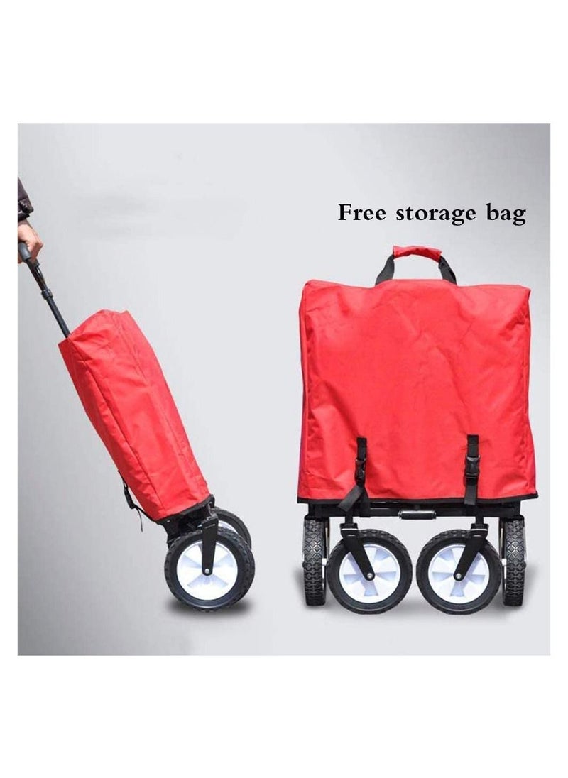 Collapsible Folding Outdoor Utility Wagon-Red