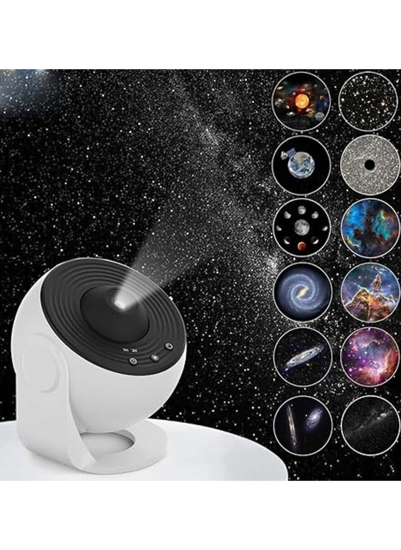 Galaxy Projector Light LED Galaxy Starry Light Projector Planetarium Star Projector with 12 Film Discs and Timer, Galaxy Projector for Adults Kids Bedroom