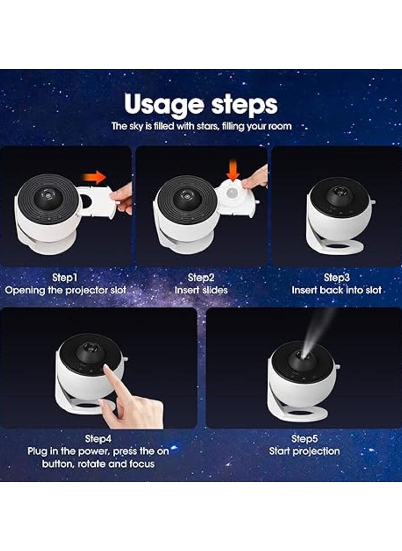 Galaxy Projector Light LED Galaxy Starry Light Projector Planetarium Star Projector with 12 Film Discs and Timer, Galaxy Projector for Adults Kids Bedroom