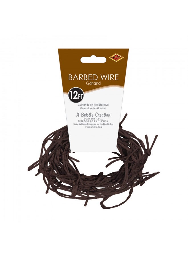 Beistle Rusty Barbed Wire Garland, 12-Feet