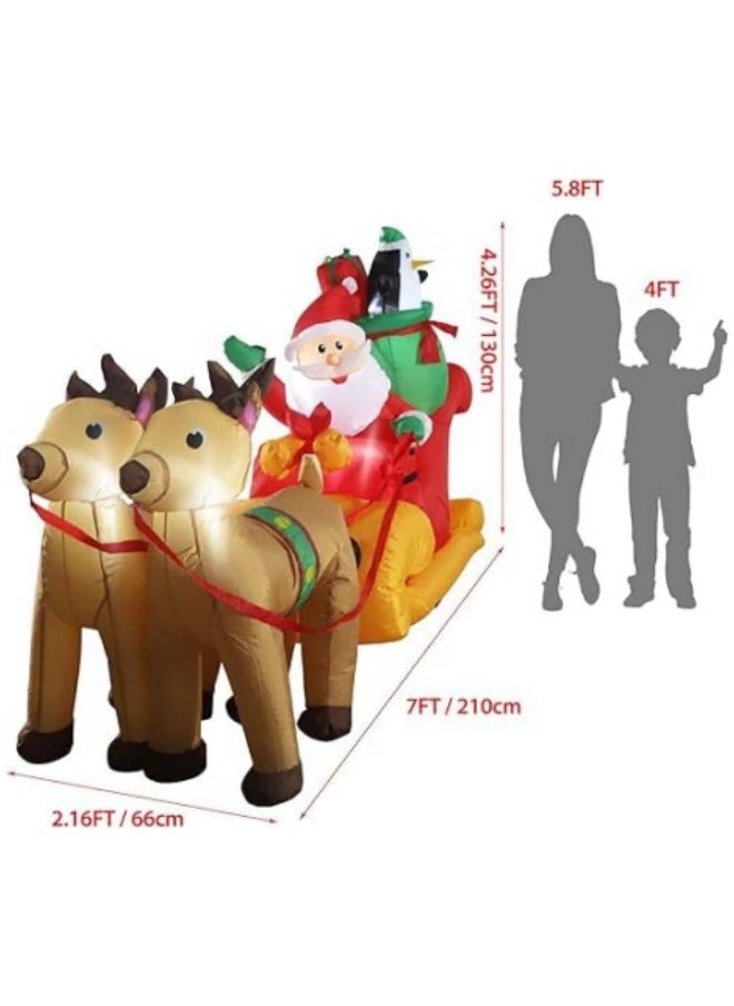 Inflatable Outdoor Decorations, 2.2M/7.2FT Luminous Inflatable Ornaments with LED Lights Built-in