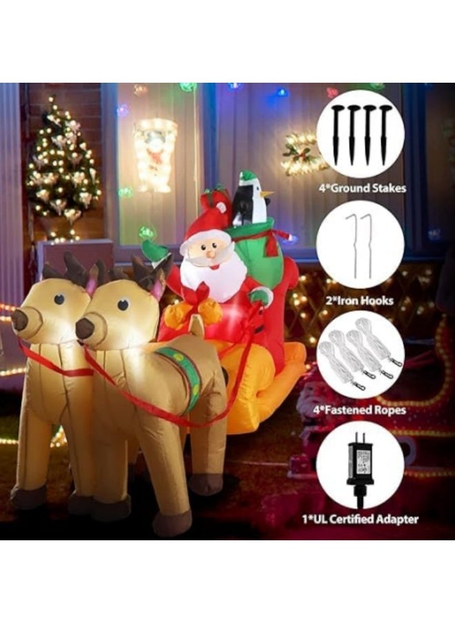 Inflatable Outdoor Decorations, 2.2M/7.2FT Luminous Inflatable Ornaments with LED Lights Built-in