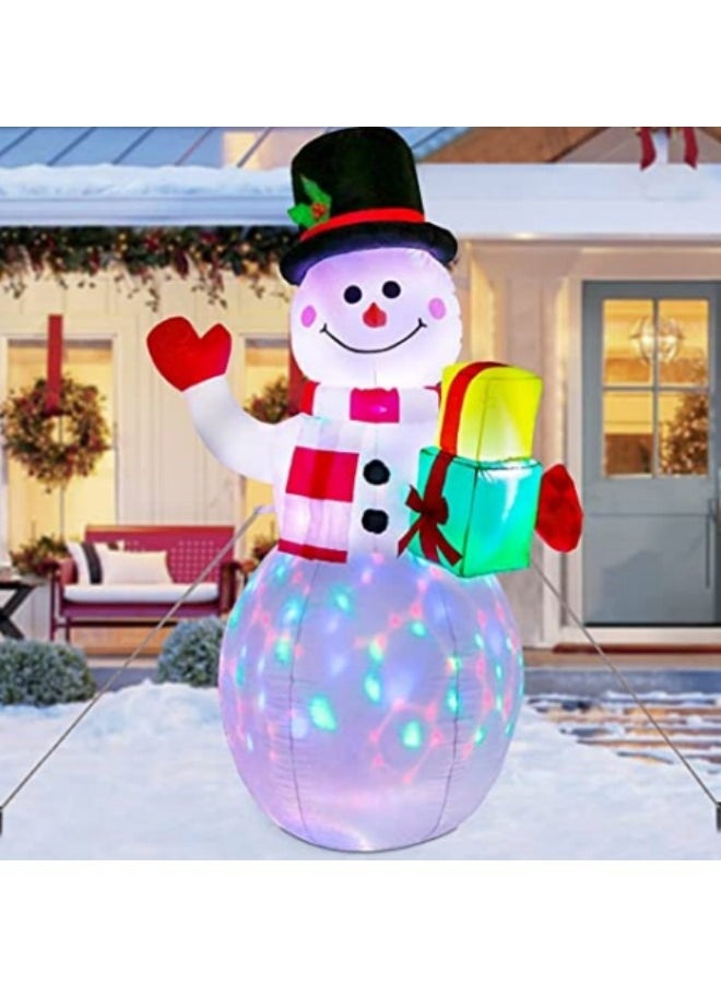 1.5M/5FT Snowman Inflatables Outdoor Decorations, Waterproof Blow Up Snowman Inflatable Decorations with Rotating LED Lights