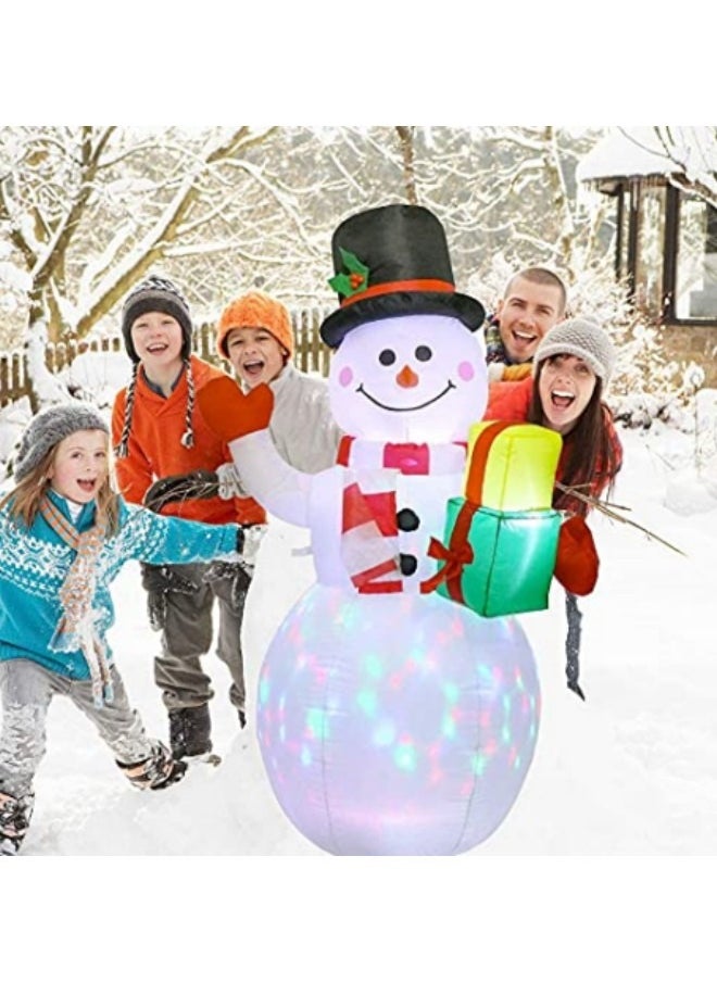 1.5M/5FT Snowman Inflatables Outdoor Decorations, Waterproof Blow Up Snowman Inflatable Decorations with Rotating LED Lights