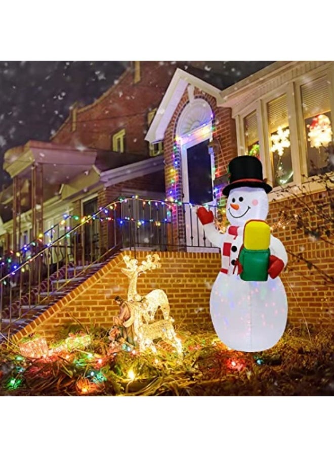 1.5M/5FT Snowman Inflatables Outdoor Decorations, Waterproof Blow Up Snowman Inflatable Decorations with Rotating LED Lights