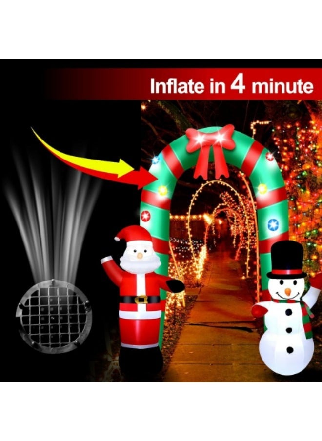 Inflatable Outdoor Decorations, 2.4M/7.9FT Luminous Inflatable Ornaments with LED Lights Built-in