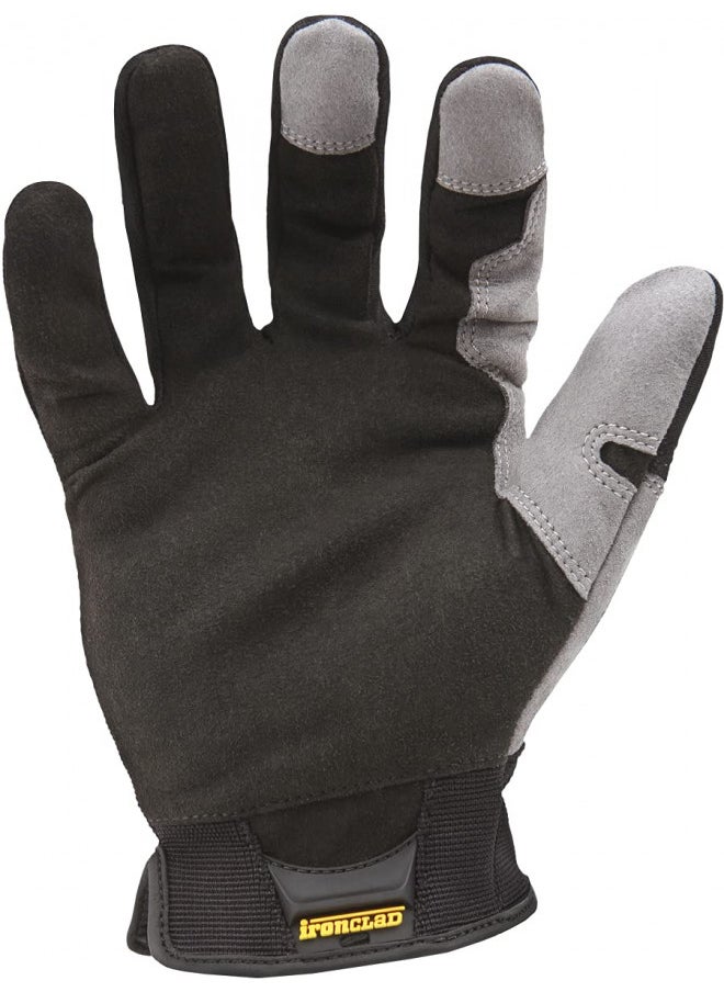 Ironclad Workforce Work Gloves, All-Purpose, Performance Fit, Durable, Machine Washable, (1 Pair), Size Large (WFG-06-XXL), Grey