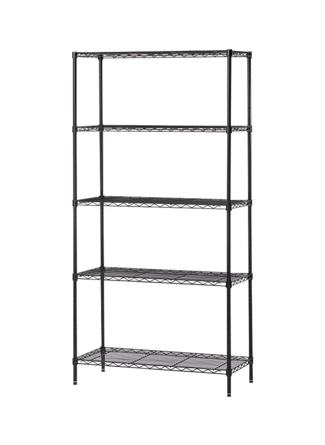5-Layer Iron Wire Storage Rack Metal Shelf Kitchen Bathroom Storage Rack, Black