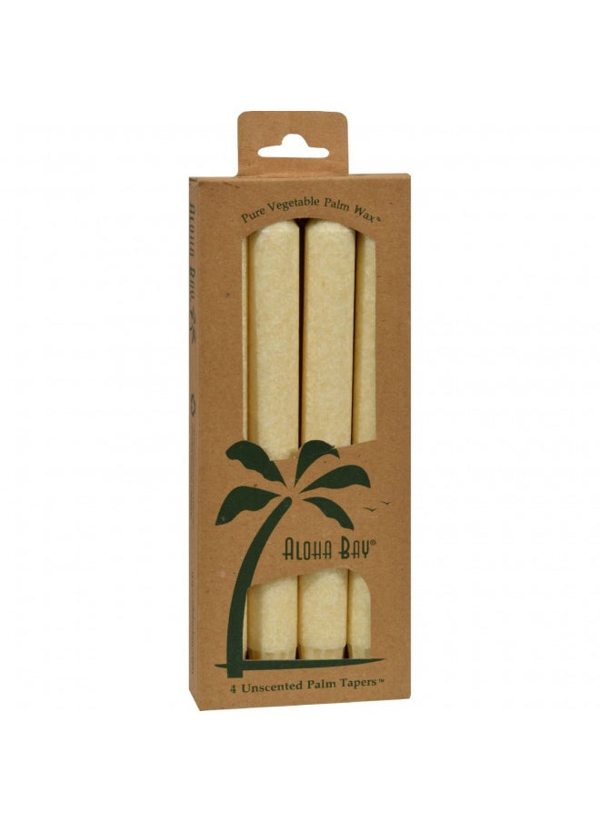 Aloha Bay Palm Tapers Cream, 4 Count