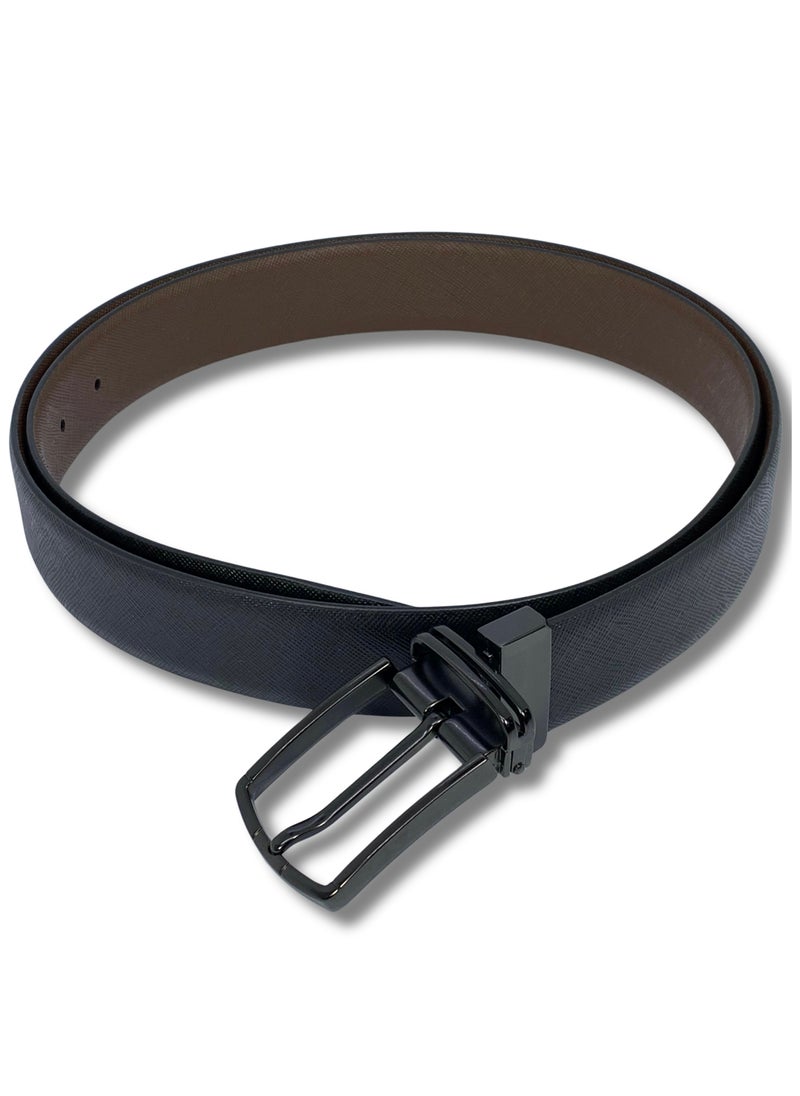 Classic Milano Genuine Leather Reversible Belt for Men | Black & Brown Formal Belt for Business or Office Wear | Men's Leather Belt