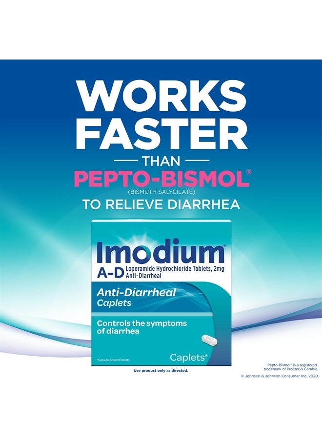 AD Diarrhea Relief Caplets with Loperamide Hydrochloride, 12 Count