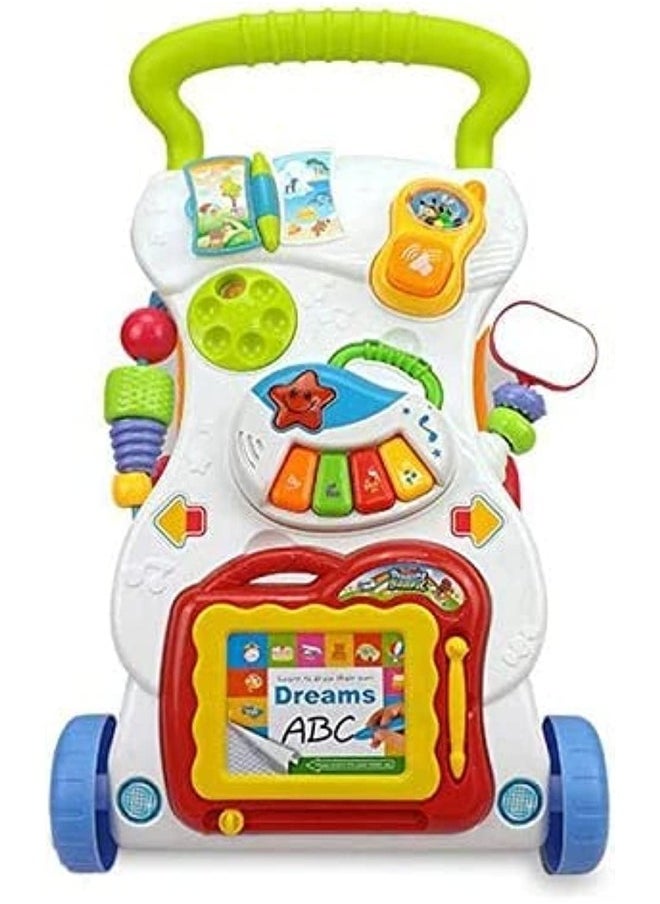 Baby Walker Toy with Light & Music for 9+ Months – Interactive Learning Walker for Babies, White