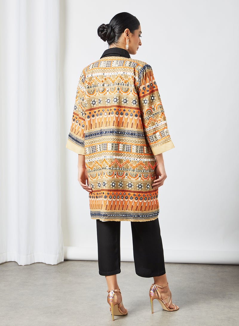 Printed Modest Tunic And Pants Set Multicolour