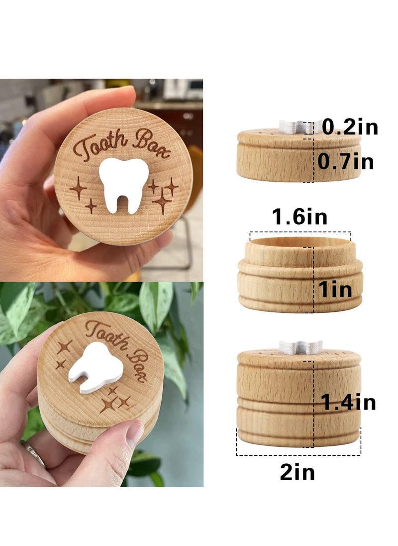 Wooden Tooth Fairy Box,Adorable Keepsake Storage for Boys and Girls Cute Lost Tooth Holder Toddler Teeth Case (1 Piece)