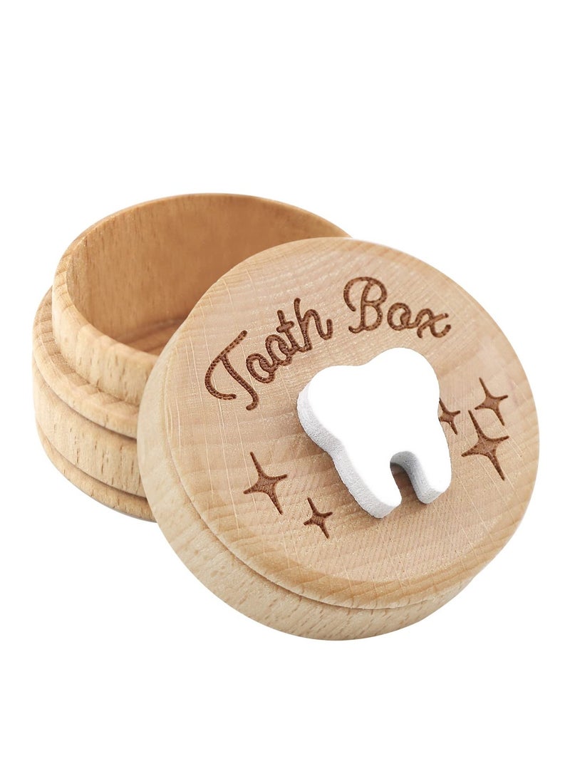 Wooden Tooth Fairy Box,Adorable Keepsake Storage for Boys and Girls Cute Lost Tooth Holder Toddler Teeth Case (1 Piece)