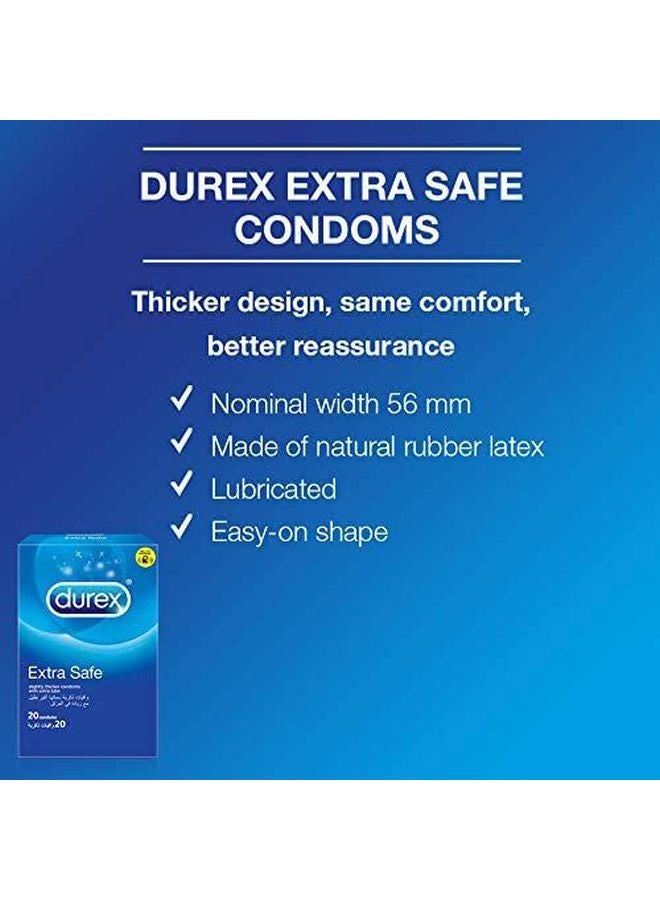 Pack Of 20 Extra Safe Slightly Thicker Condom