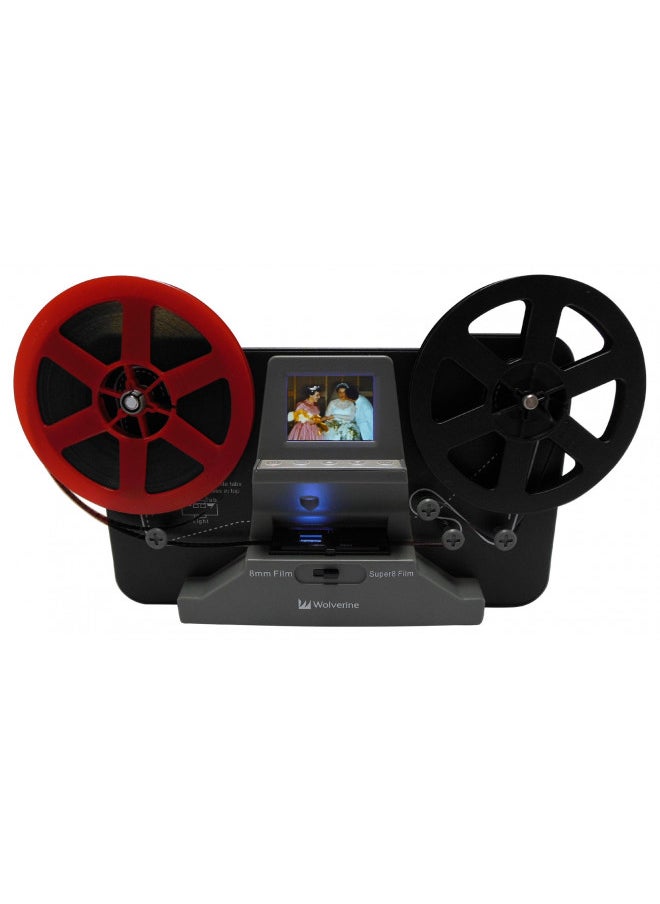 Wolverine 8mm and Super 8 Film Reel Converter Scanner to Convert Film into Digital Videos. Frame by Frame Scanning to Convert 3 inch and 5 inch 8mm Super 8 Film reels into 720P Digital