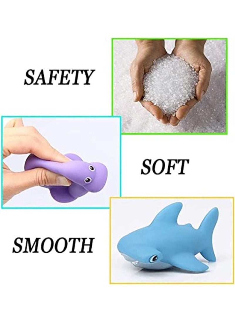 7 Pcs Baby Bath Toys Scoop Net Fish Pool Toys with Spray Sounds Color Changing Toddler Bathtub Toys Water Toys for Kids Birthday Gifts for Boys & Girls