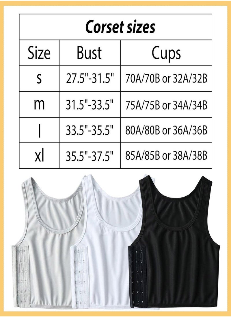 Sports Bras for Women, 3Pcs Women Breathable Cotton Sports Bra, Women's Bustiers Corsets Yoga Bra for Workout Gym Activewear, Women's Casual Sport Chest Vest (Size:L)