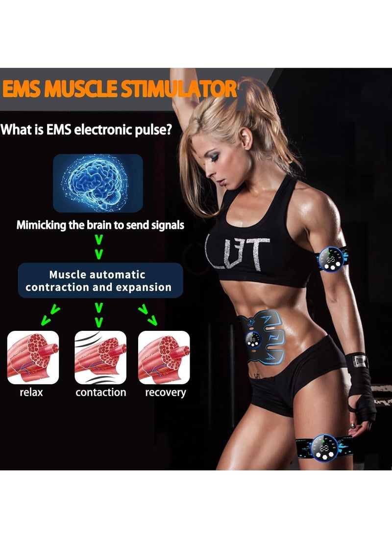 EMS Muscle Stimulator, Abdominal Muscle Toner 8 Modes 29 Intensities Abs Trainer Electronic Toning Belts home workout equipment, Abs Stimulator 2023 Full Body ABS/Arm/Leg