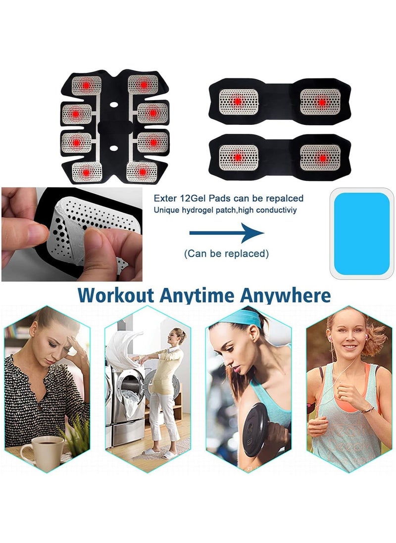 EMS Muscle Stimulator, Abdominal Muscle Toner 8 Modes 29 Intensities Abs Trainer Electronic Toning Belts home workout equipment, Abs Stimulator 2023 Full Body ABS/Arm/Leg