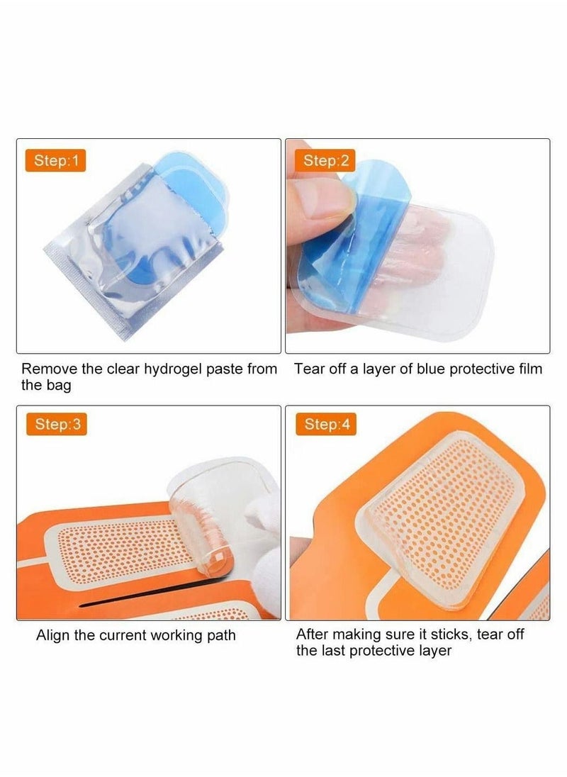 Abs Trainer Replacement Gel Pads, DELFINO Muscle Stimulator Gel Pads Abdominal Toning Belt Gel Pads Accessories Replacement Pads Muscle for Abs Toner Stimulator Abdominal Muscle Trainer, 36 Pcs