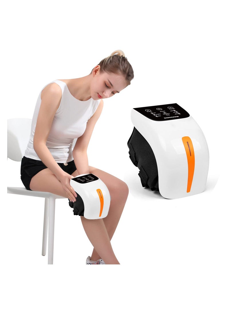 Knee Massager Cordless, with Infrared Heat Vibration Rechargeable Electronic and Compression LED Screen, Wearable Leg Massager for Circulation and Pain Relief, Fits All Size Knee, Gifts for Parents