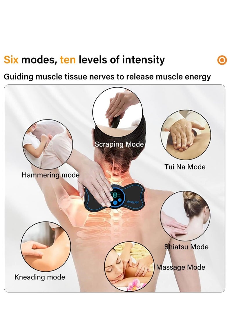 Portable Electric Massager, Mini Neck Massager, Whole Body Massager, Cervical Massage Pads Relieve Pressure of The Whole Body