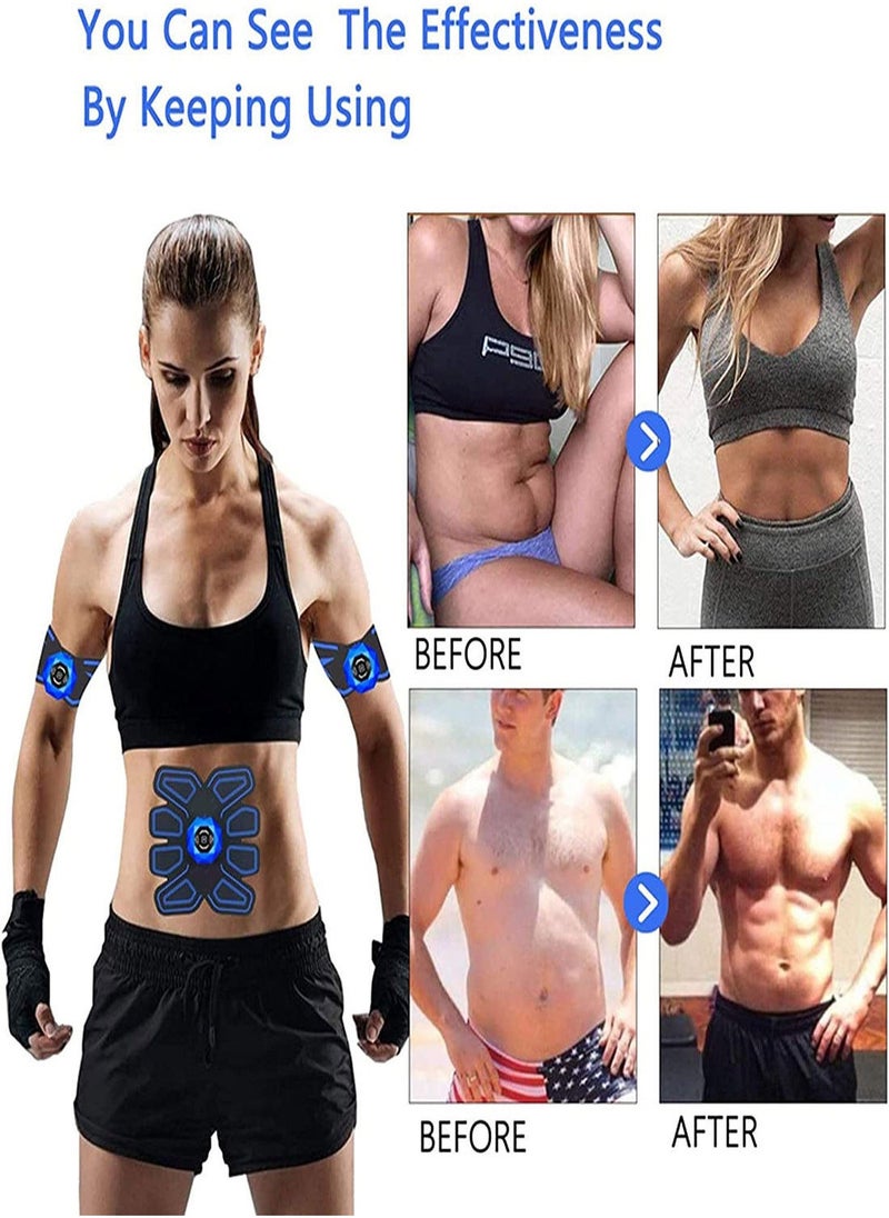 ABS Abdominal Toning Trainer, Abs Workout Equipment, Ab Sports Exercise Belt, Wireless Home Office Fitness Equipment for Men and Women, 6 modes 10 intensities Equipment, Muscle Burn Fat Loss Weight