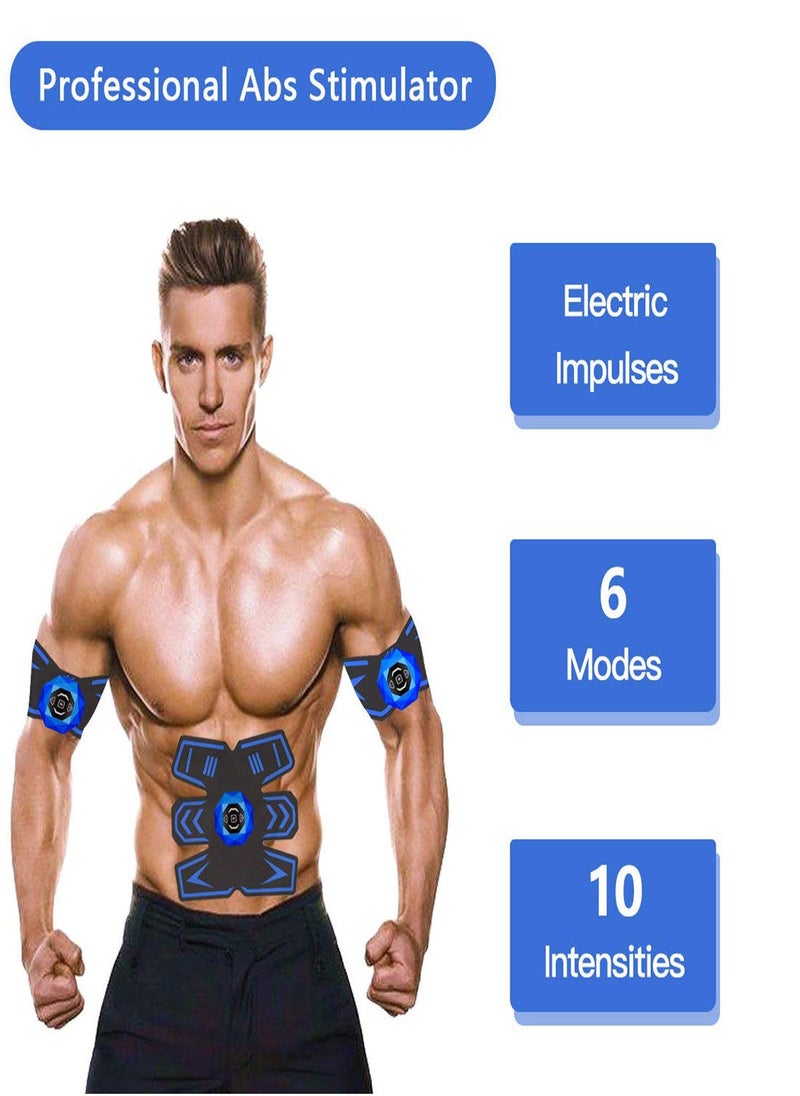 ABS Abdominal Toning Trainer, Abs Workout Equipment, Ab Sports Exercise Belt, Wireless Home Office Fitness Equipment for Men and Women, 6 modes 10 intensities Equipment, Muscle Burn Fat Loss Weight