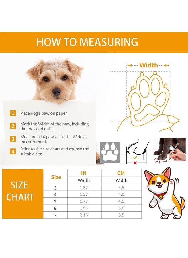 Dog Boots, 4 Pcs Light Duty Water Resistant Dog Boots, Winter Dog Shoes with Reflective Straps Anti-Slip Sole Breathable Outdoor Dog Paw Protection