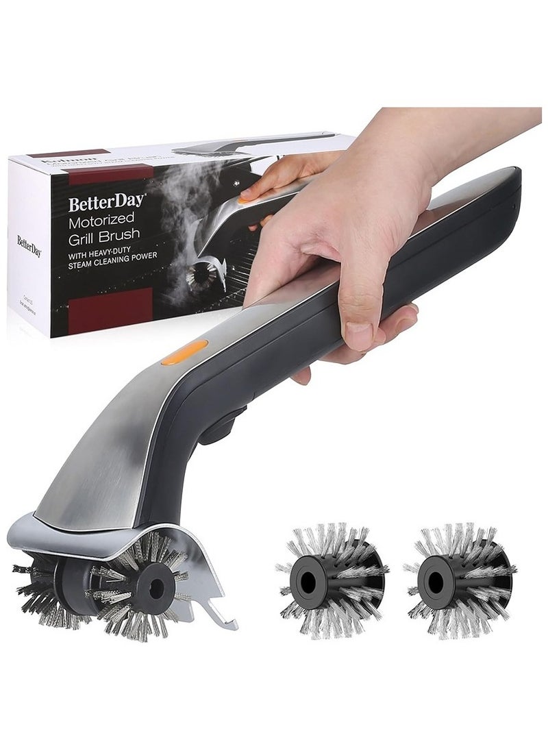 Electric Steam BBQ Grill Brush, Stainless Steel Bristles, Multi-Functional Grill Cleaning Tool