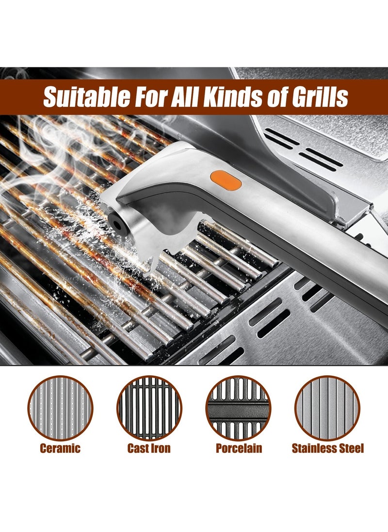 Electric Steam BBQ Grill Brush, Stainless Steel Bristles, Multi-Functional Grill Cleaning Tool