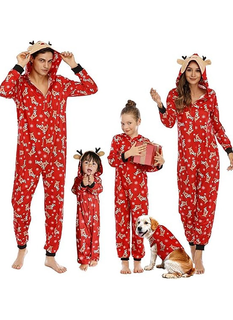 Christmas Family Matching Pajamas Classical Nightwear Sleepwear Sets Long Sleeve Pjs for for Adults Kids and Baby Holiday Xmas Sleepwear Set (Women)