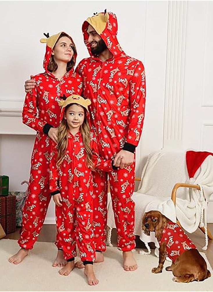 Christmas Family Matching Pajamas Classical Nightwear Sleepwear Sets Long Sleeve Pjs for for Adults Kids and Baby Holiday Xmas Sleepwear Set (Women)