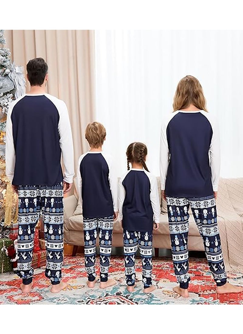 Christmas Family Matching Pajamas Classical Nightwear Sleepwear Sets Long Sleeve Pjs for for Adults Kids and Baby Holiday Xmas Sleepwear Set (Men)