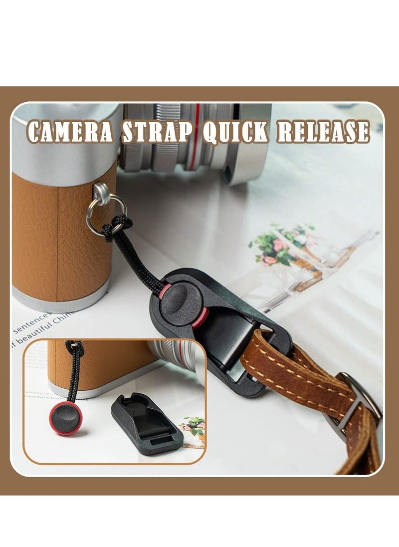 2 Pcs Camera Straps Quick Release Adapter Camera Strap Connector with Base Multifunctional Bulletproof Wrist Strap Extra Strong and Durable Suitable for SLR GOPRO Action Camera Black