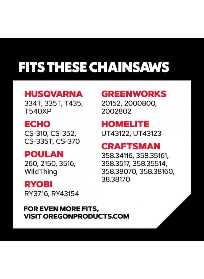 Oregon S56 AdvanceCut Chainsaw Chain for 16-Inch Bar, 56 Drive Links, Low-kickback chain, fits Makita, Echo, Husqvarna, Wen and more Grey