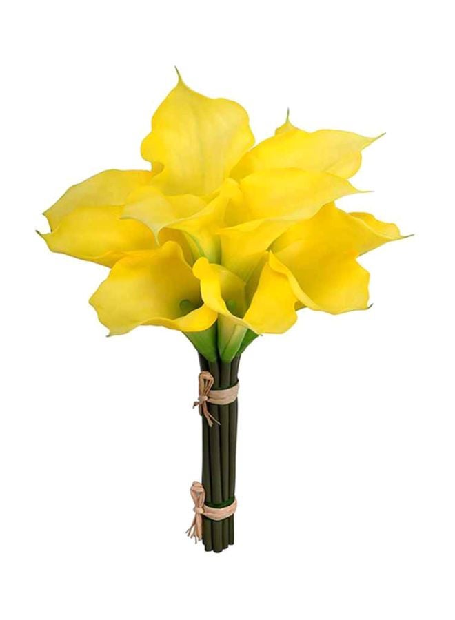 12-Piece Artificial Calla Lily Flowers With Stems Yellow 30X10centimeter