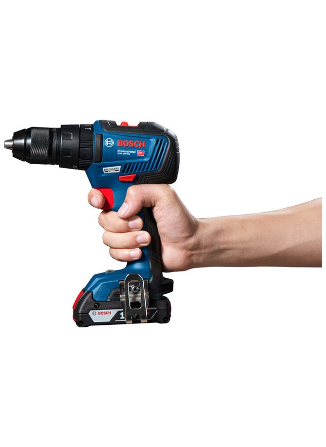 Bosch Professional Cordless Combi GSB 18V-50 Brushless with 2x2.0 Ah. Batterry, Robust brushless motor | Model: 06019H51L0 with 1 year warranty