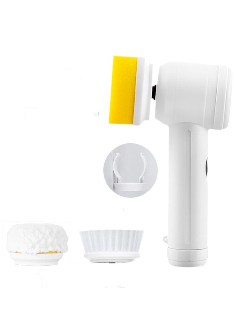 Electric Rotary Cleaning Brush, Also Known As An Electric Cleaning Brush. It Comes With 3 Replaceable Brush Heads And Is A Cordless And Waterproof Brush. It Is An Electric Scrubber Used For Cleaning Bathrooms, Balconies, Kitchens, Doing The Dishes, Etc., And For Cleaning Sinks.