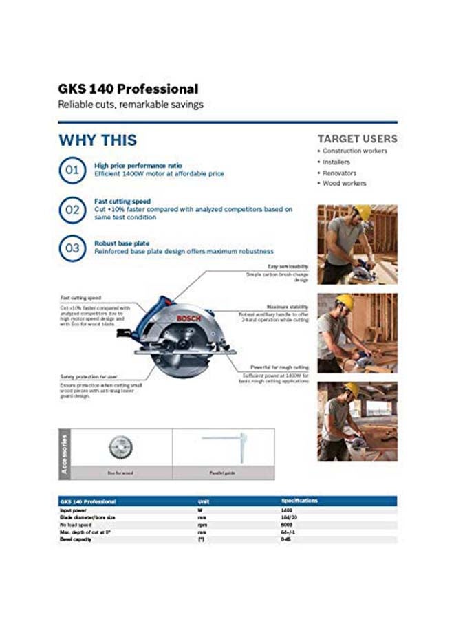 GKS 140 Circular Saw Blue